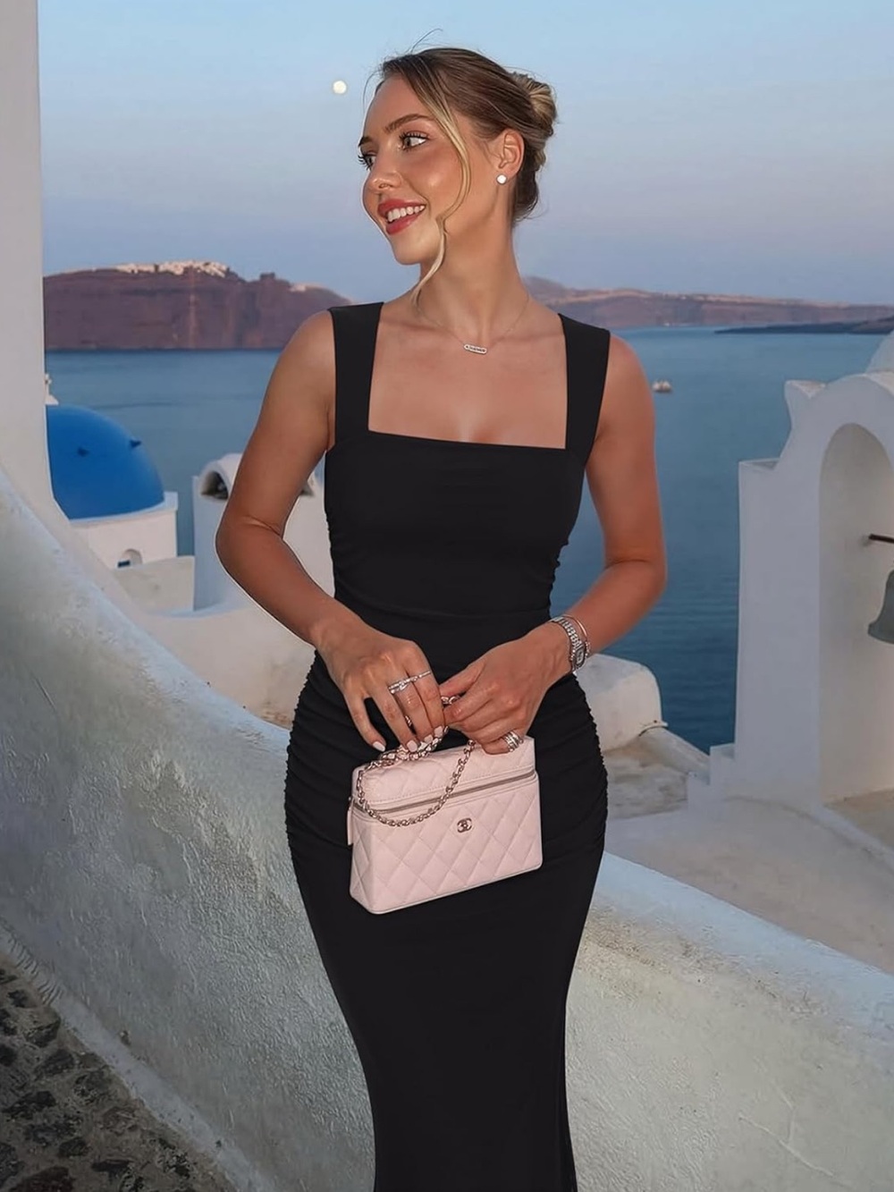Black cowl neck black dress - NWT